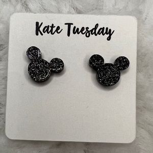 5/$25 Misc Bundle Deal - Acrylic Glitter Mouse earrings - Black